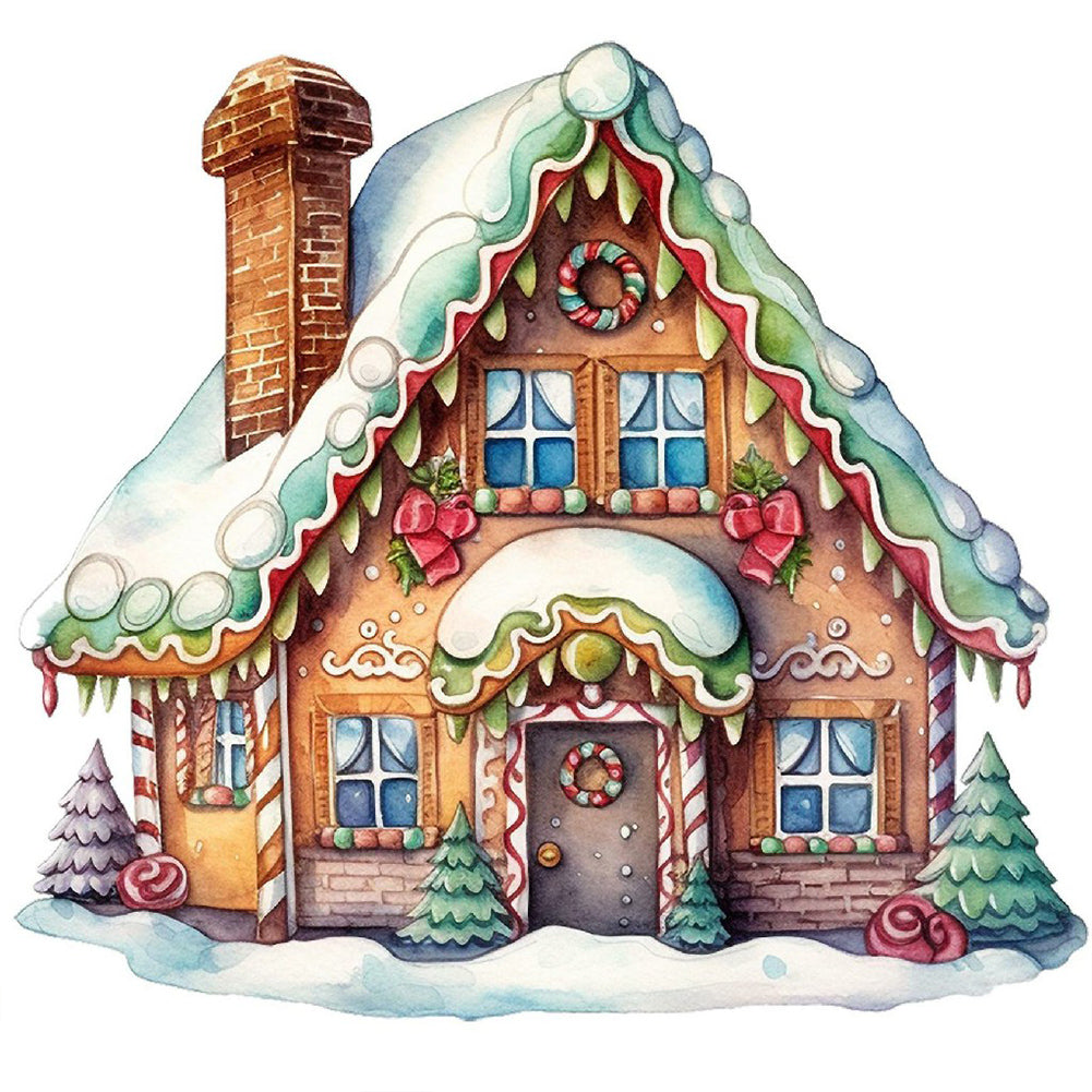 Christmas Cabin - Full Round Drill Diamond Painting 40*40CM