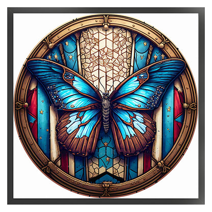 American Flag - Butterfly - 11CT Stamped Cross Stitch 40*40CM