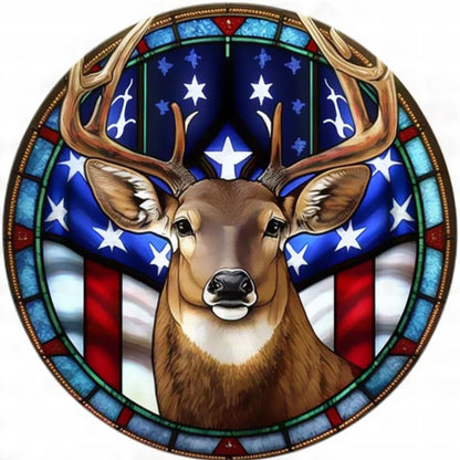 American Flag - Elk - 11CT Stamped Cross Stitch 40*40CM