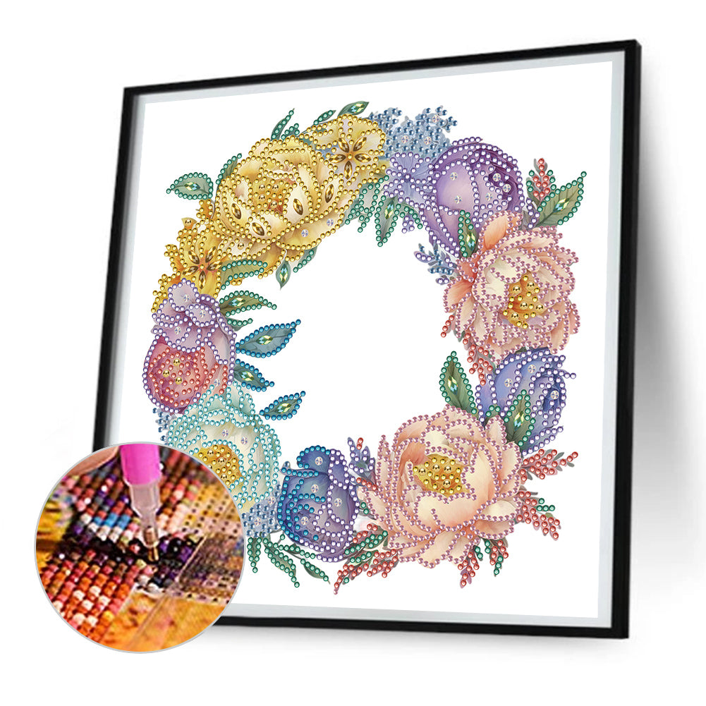 Flower Garland - Special Shaped Drill Diamond Painting 30*30CM