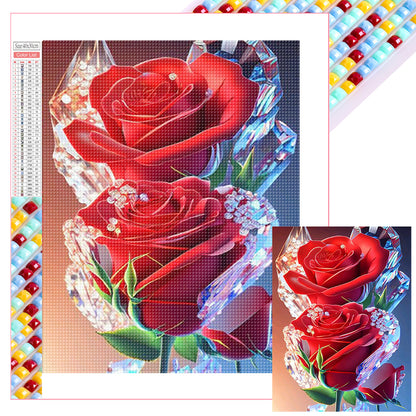 Ice Cube Rose - Full Square Drill Diamond Painting 30*40CM