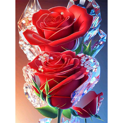 Ice Cube Rose - Full Square Drill Diamond Painting 30*40CM