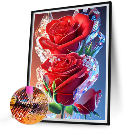 Ice Cube Rose - Full Square Drill Diamond Painting 30*40CM