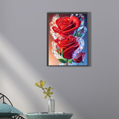 Ice Cube Rose - Full Square Drill Diamond Painting 30*40CM