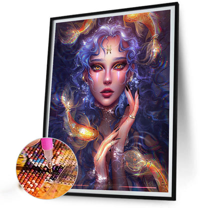 Pisces Girl - Full Round Drill Diamond Painting 50*60CM