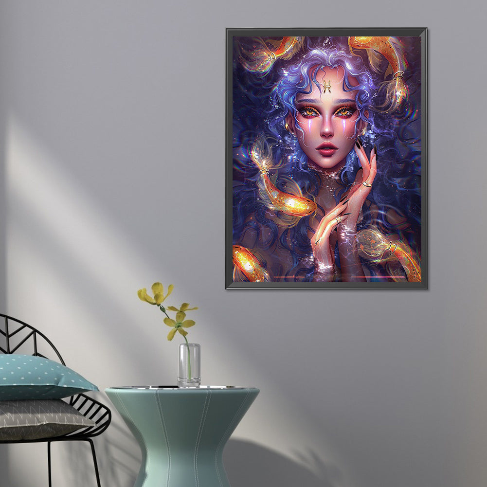 Pisces Girl - Full Round Drill Diamond Painting 50*60CM