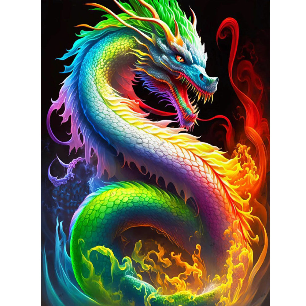 Colorful Dragon - Full Round Drill Diamond Painting 30*40CM