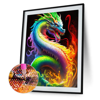 Colorful Dragon - Full Round Drill Diamond Painting 30*40CM