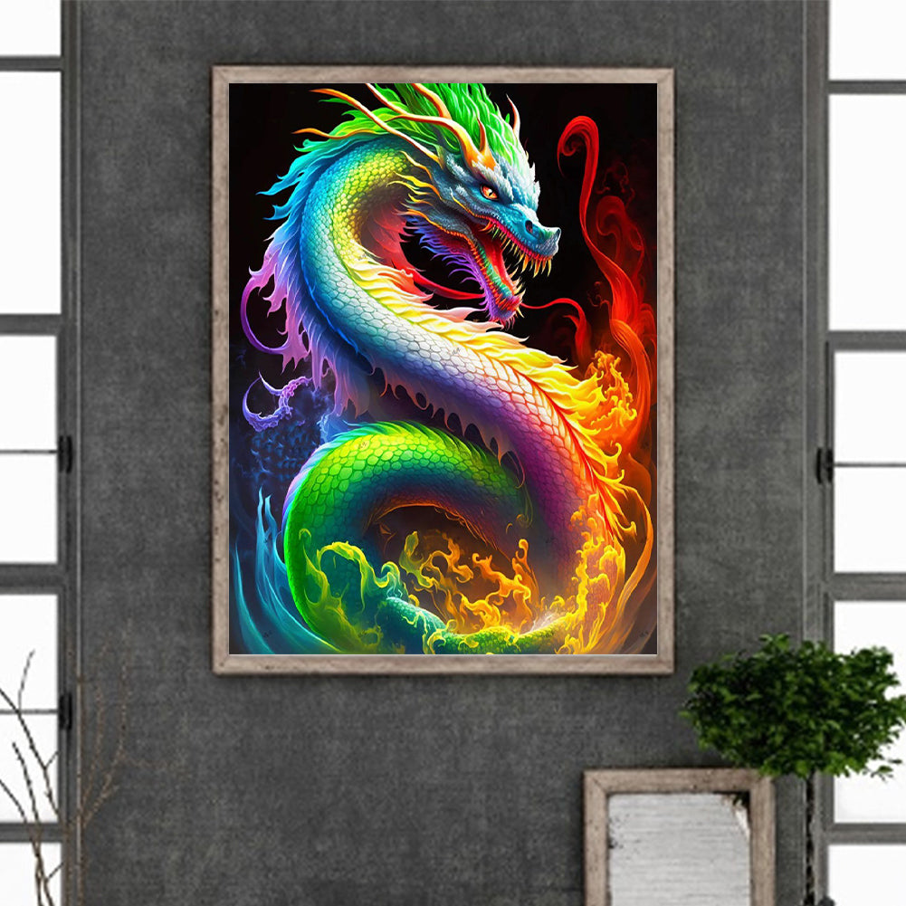 Colorful Dragon - Full Round Drill Diamond Painting 30*40CM