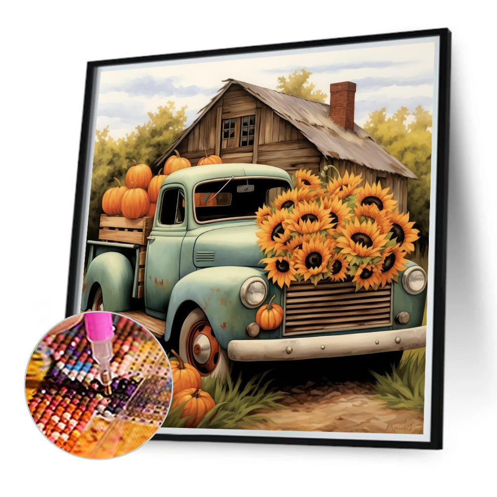 Truck - Full Round Drill Diamond Painting 40*40CM