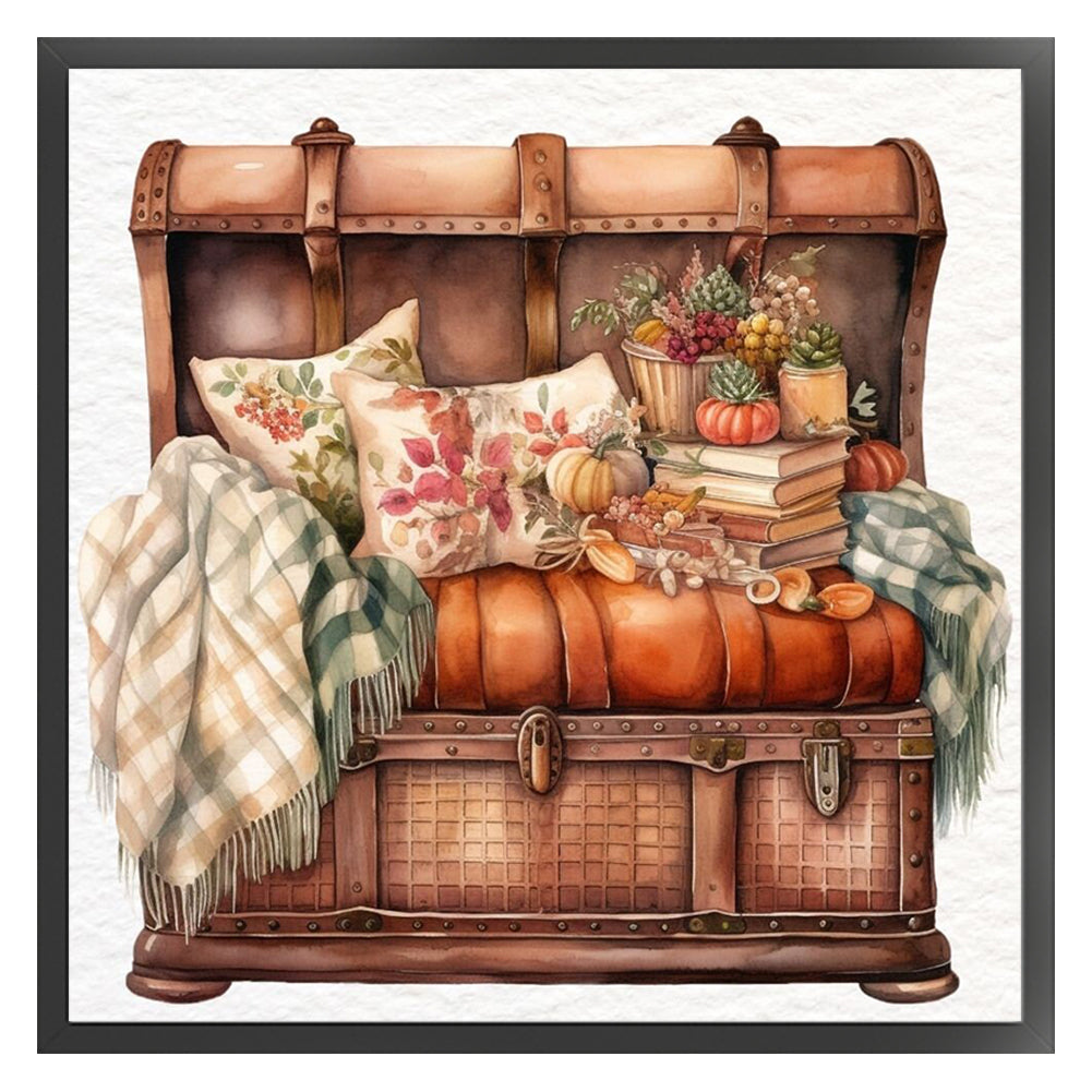 Autumn Harvest Box - 11CT Stamped Cross Stitch 50*50CM