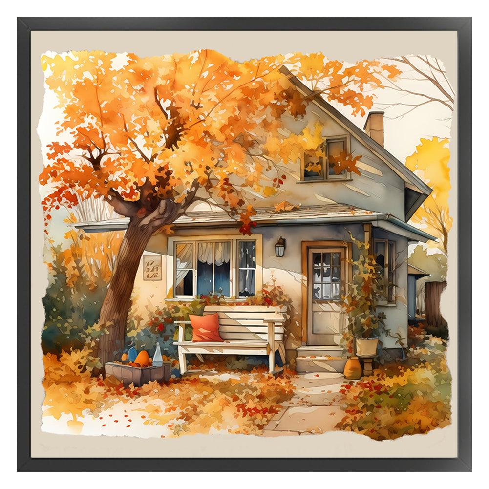 Autumn House - 11CT Stamped Cross Stitch 50*50CM