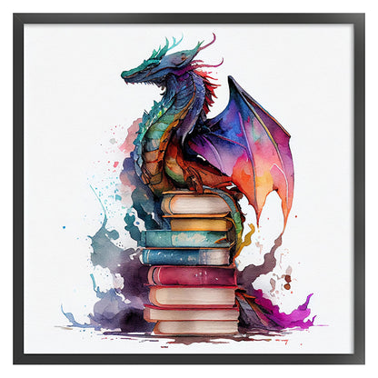 Flying Dragon In Book - 11CT Stamped Cross Stitch 60*60CM