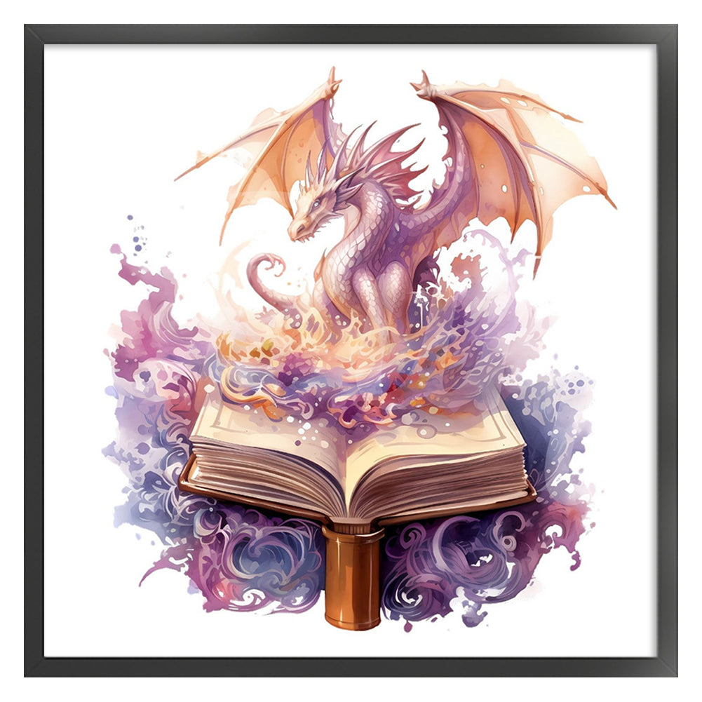 Flying Dragon In Book - 11CT Stamped Cross Stitch 60*60CM