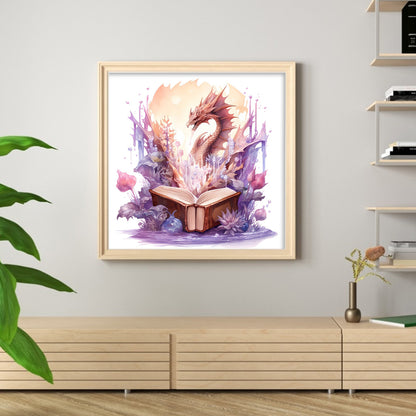 Flying Dragon In Book - 11CT Stamped Cross Stitch 60*60CM