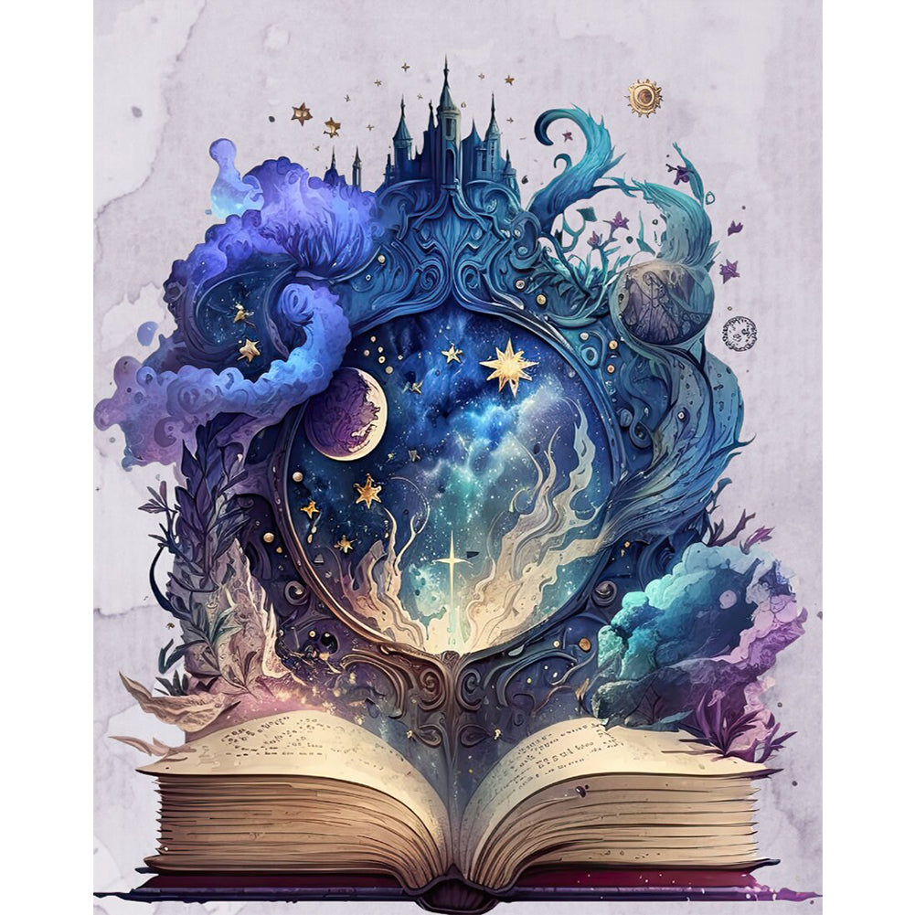 Moon On Book - 11CT Stamped Cross Stitch 60*70CM