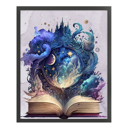 Moon On Book - 11CT Stamped Cross Stitch 60*70CM