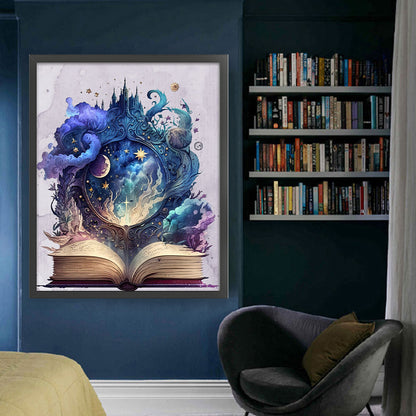 Moon On Book - 11CT Stamped Cross Stitch 60*70CM