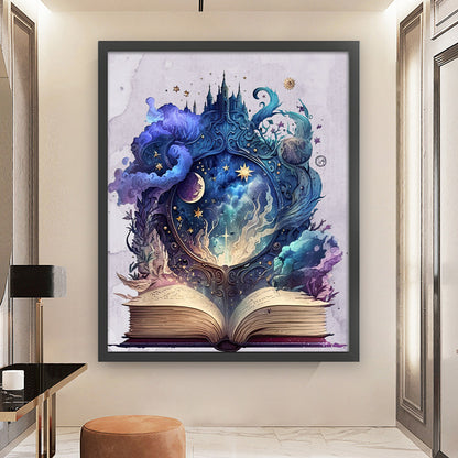 Moon On Book - 11CT Stamped Cross Stitch 60*70CM