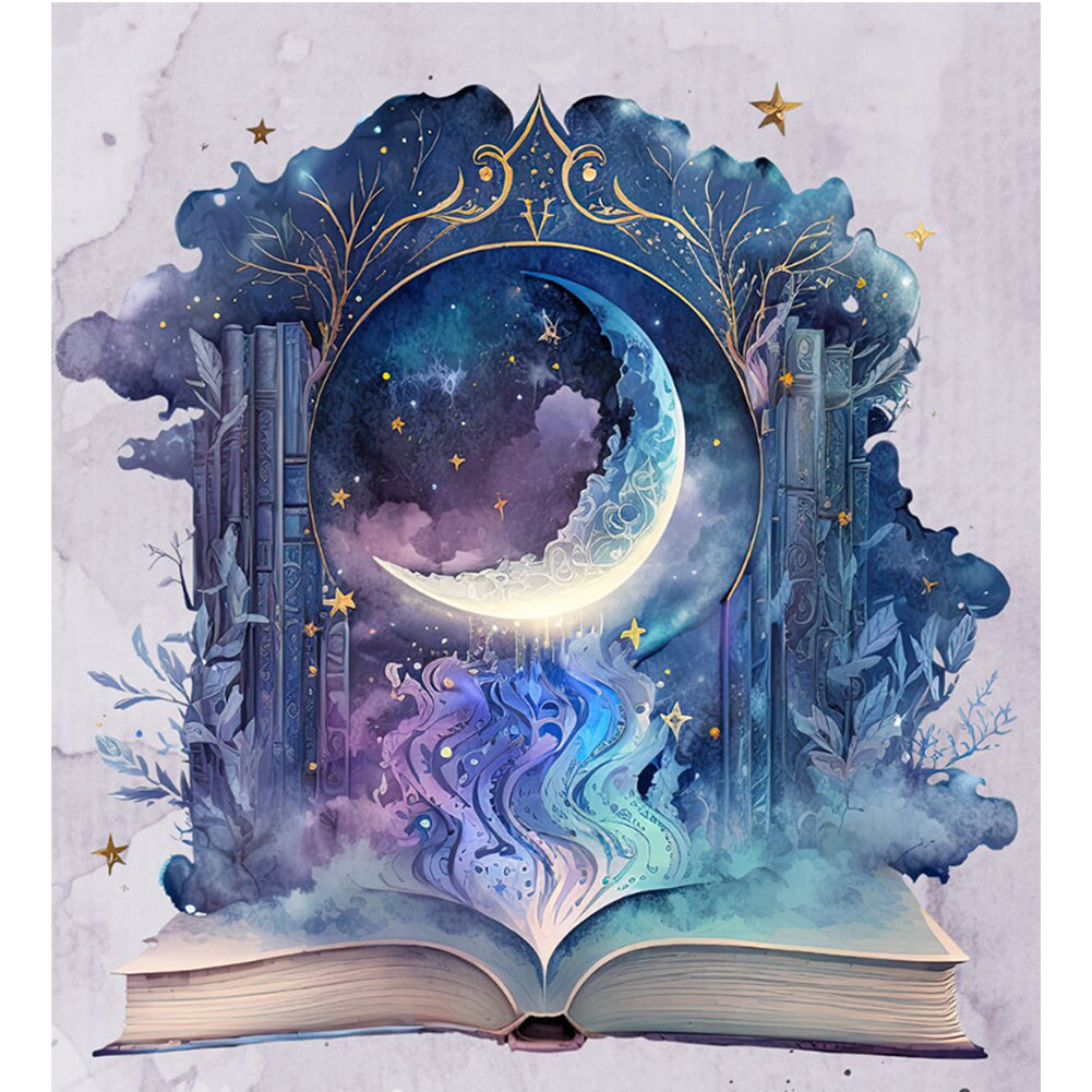 Moon On Book - 11CT Stamped Cross Stitch 60*65CM