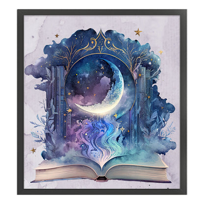 Moon On Book - 11CT Stamped Cross Stitch 60*65CM