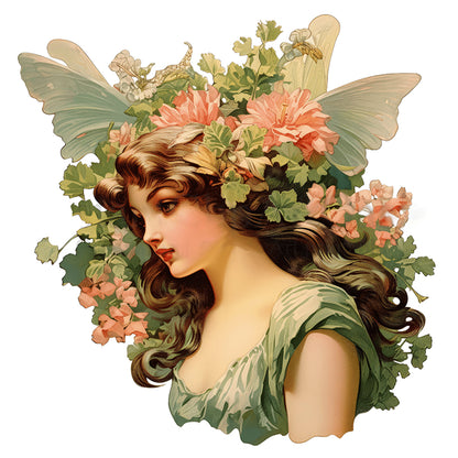 Flowers Classical Woman - 11CT Stamped Cross Stitch 60*60CM