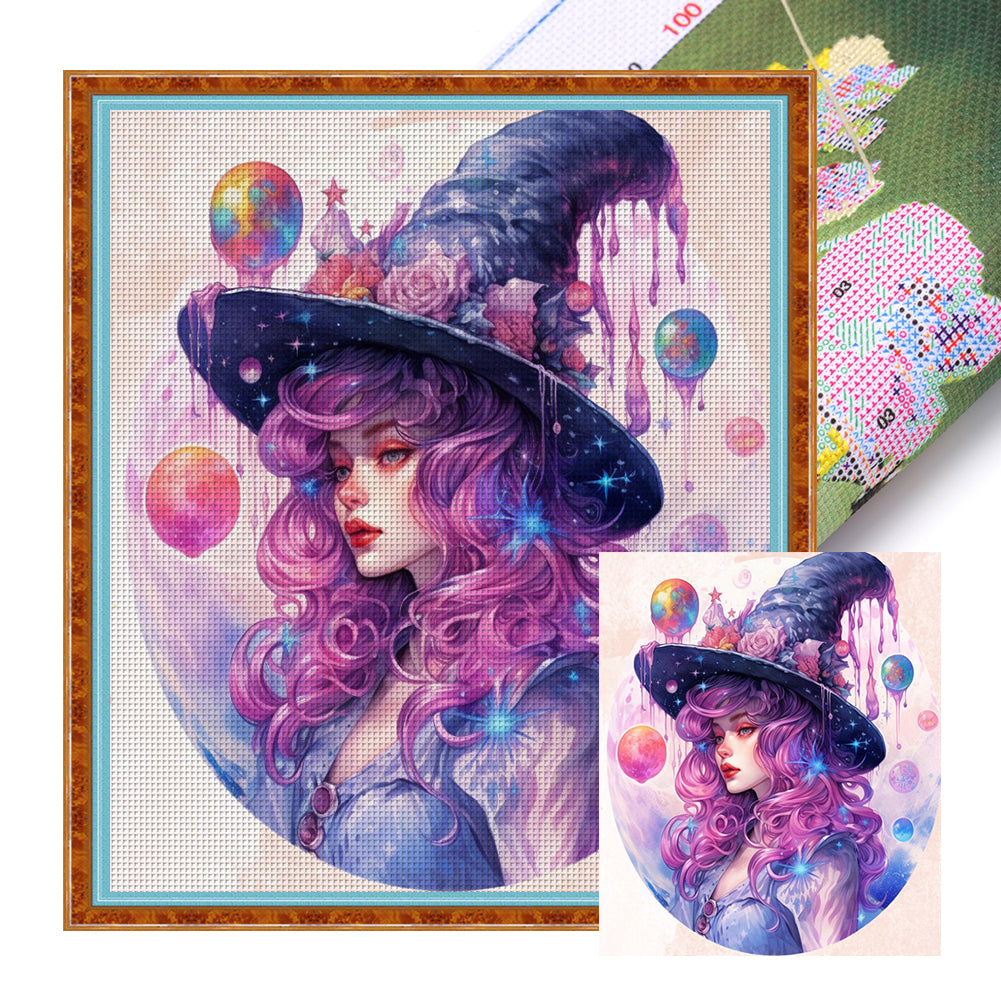 Witch - 11CT Stamped Cross Stitch 60*65CM