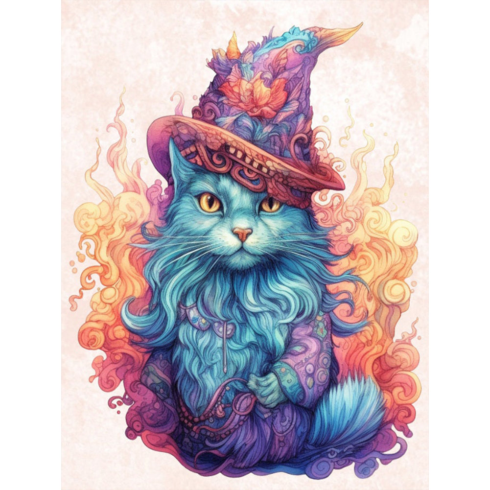 Magic Cat - 11CT Stamped Cross Stitch 55*70CM