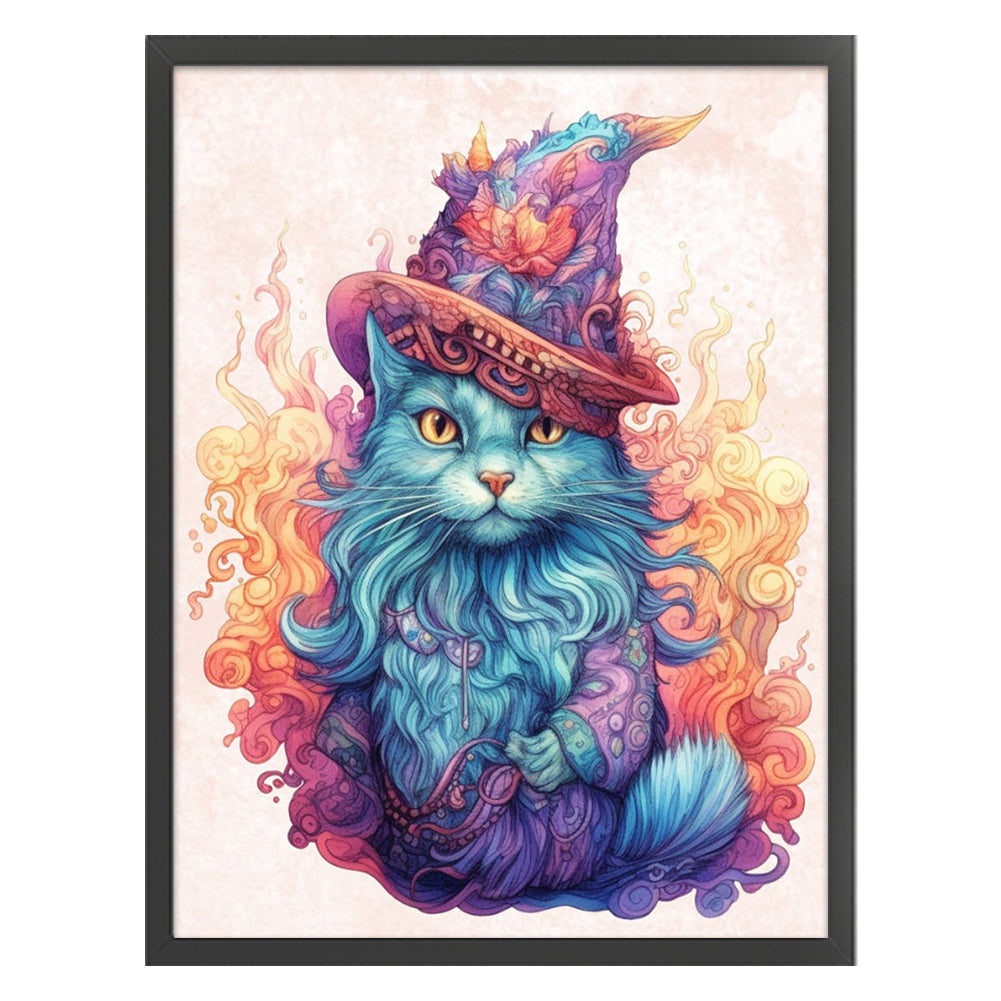 Magic Cat - 11CT Stamped Cross Stitch 55*70CM