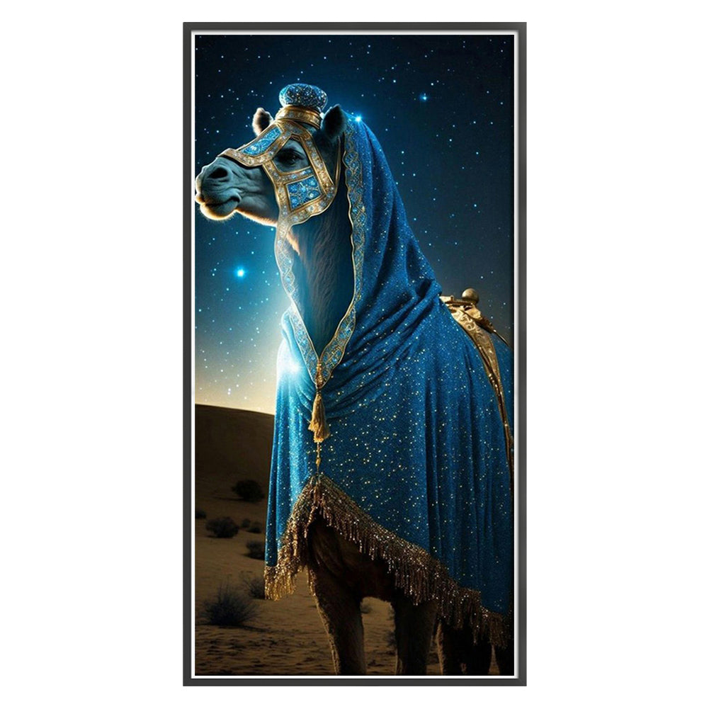 Blue Horse - 11CT Stamped Cross Stitch 40*80CM