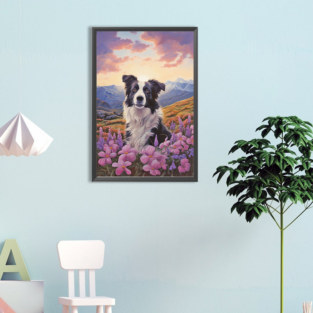 Border Collie - Full Round Drill Diamond Painting 40*60CM