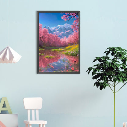 Landscape Flowers - Full Round Drill Diamond Painting 40*60CM