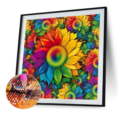 Rainbow Sunflower - Full Round AB Drill Diamond Painting 40*40CM