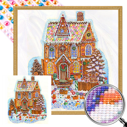 Christmas Cookie House - Full Round AB Drill Diamond Painting 40*40CM