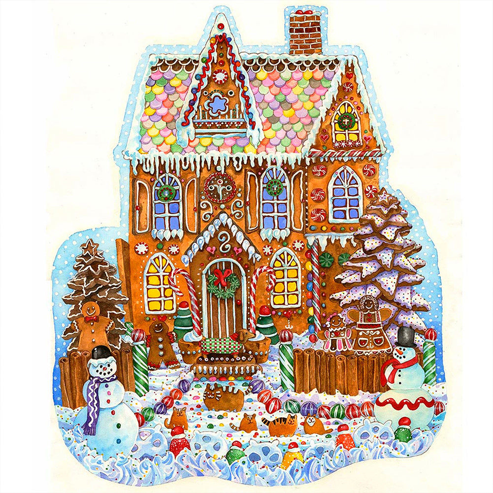 Christmas Cookie House - Full Round AB Drill Diamond Painting 40*40CM