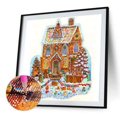 Christmas Cookie House - Full Round AB Drill Diamond Painting 40*40CM