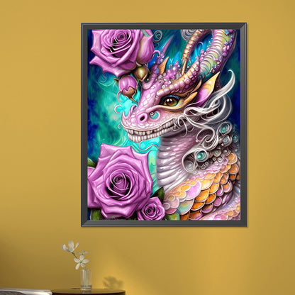 Flower Dragon - Full Round AB Drill Diamond Painting 40*50CM