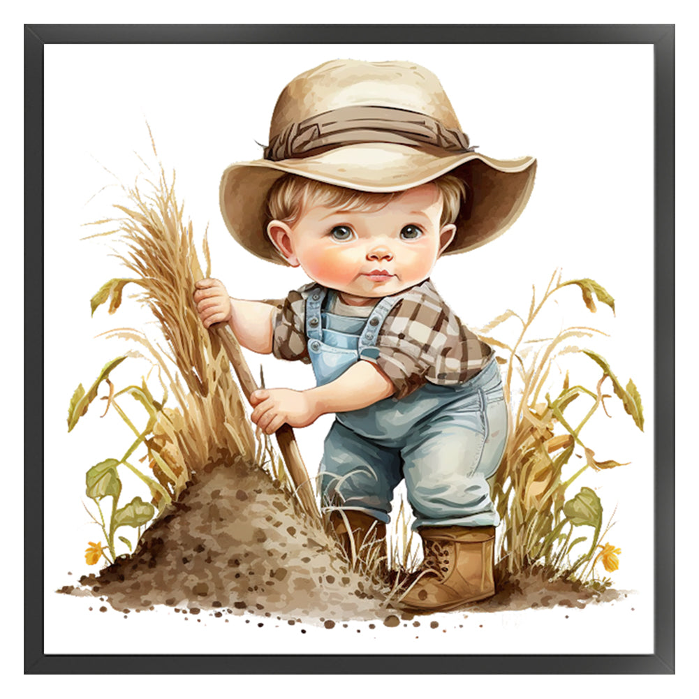 Farm Baby - 18CT Stamped Cross Stitch 25*25CM