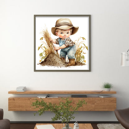 Farm Baby - 18CT Stamped Cross Stitch 25*25CM