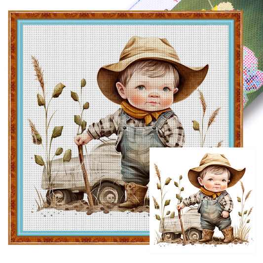 Farm Baby - 18CT Stamped Cross Stitch 25*25CM