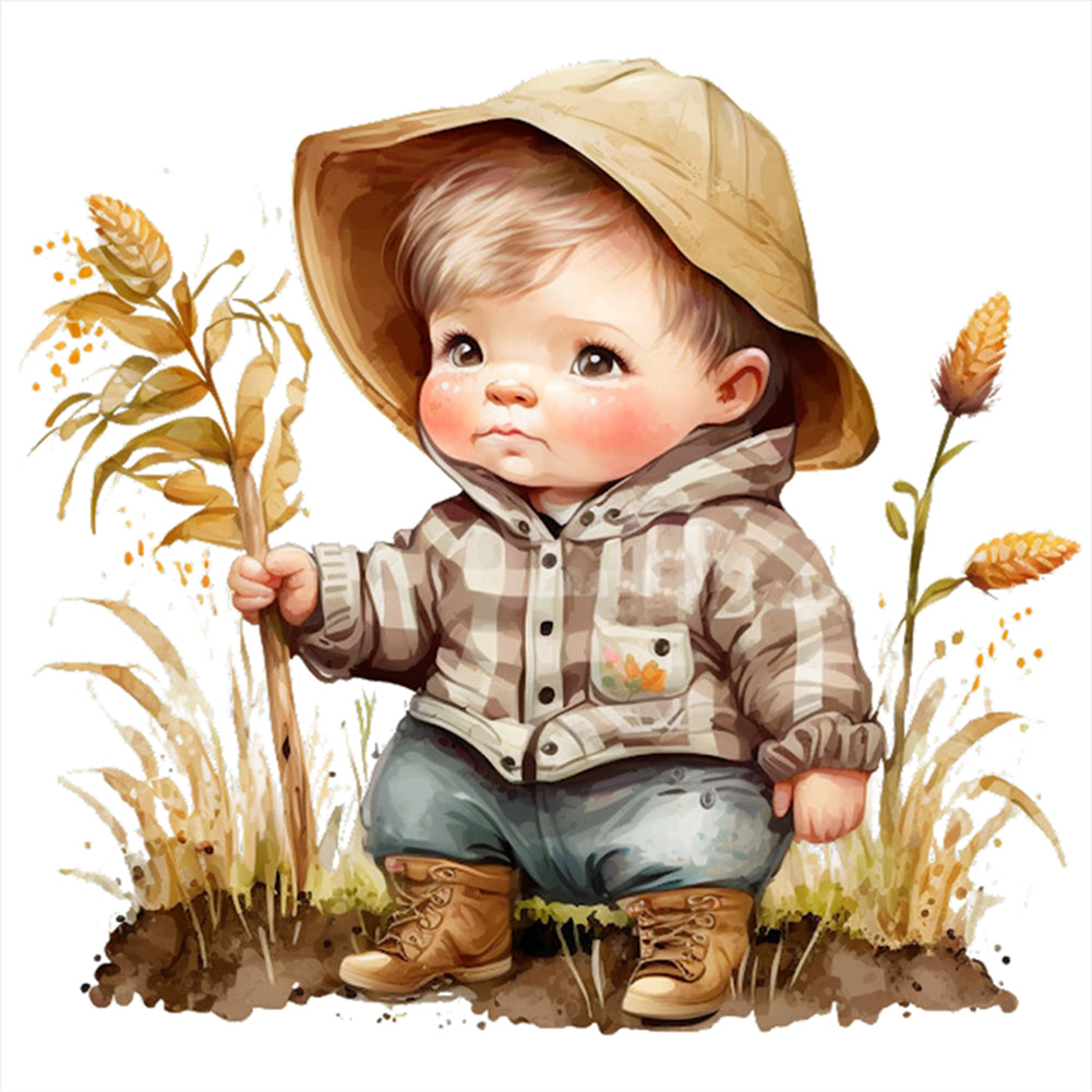 Farm Baby - 18CT Stamped Cross Stitch 25*25CM