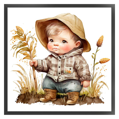 Farm Baby - 18CT Stamped Cross Stitch 25*25CM