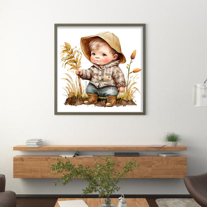 Farm Baby - 18CT Stamped Cross Stitch 25*25CM