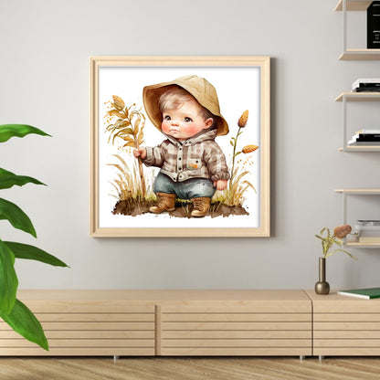 Farm Baby - 18CT Stamped Cross Stitch 25*25CM