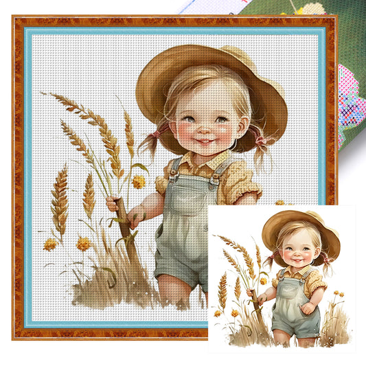 Farm Baby - 18CT Stamped Cross Stitch 25*25CM