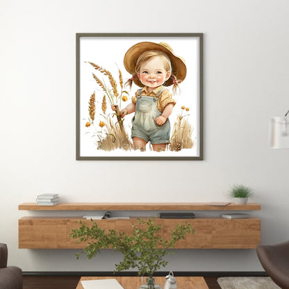 Farm Baby - 18CT Stamped Cross Stitch 25*25CM
