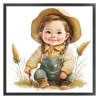 Farm Baby - 18CT Stamped Cross Stitch 25*25CM