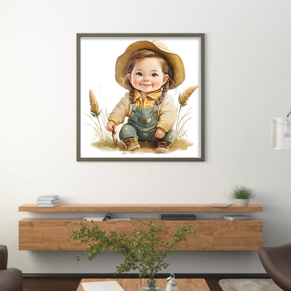 Farm Baby - 18CT Stamped Cross Stitch 25*25CM