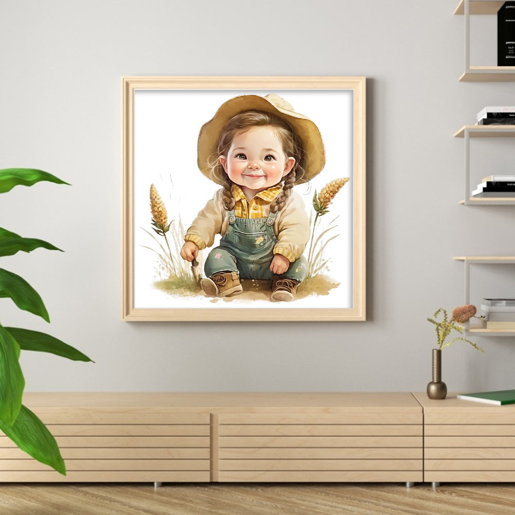 Farm Baby - 18CT Stamped Cross Stitch 25*25CM
