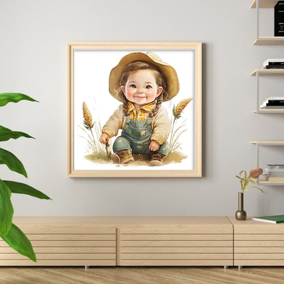 Farm Baby - 18CT Stamped Cross Stitch 25*25CM